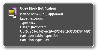 Notification USB